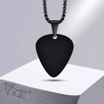 Titanium Steel Guitar Pick Necklace Guitar Pick Music-lovers Jewelry