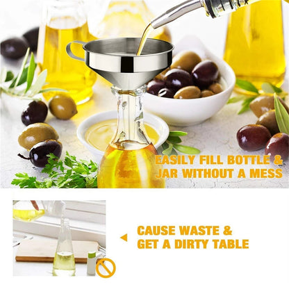 Stainless Steel Funnel Oil Liquid Funnel Metal Funnel with Detachable Filter AUS