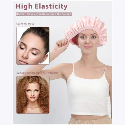 Shower Cap Terry Cloth Lined Bath Hair Cap Waterproof Long Hair Bath Hat Thick
