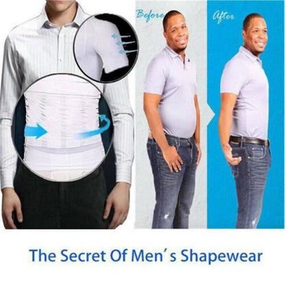 Mens Slimming Body Shaper Underwear Corset Compression Vest Singlet Dad Bod Tops