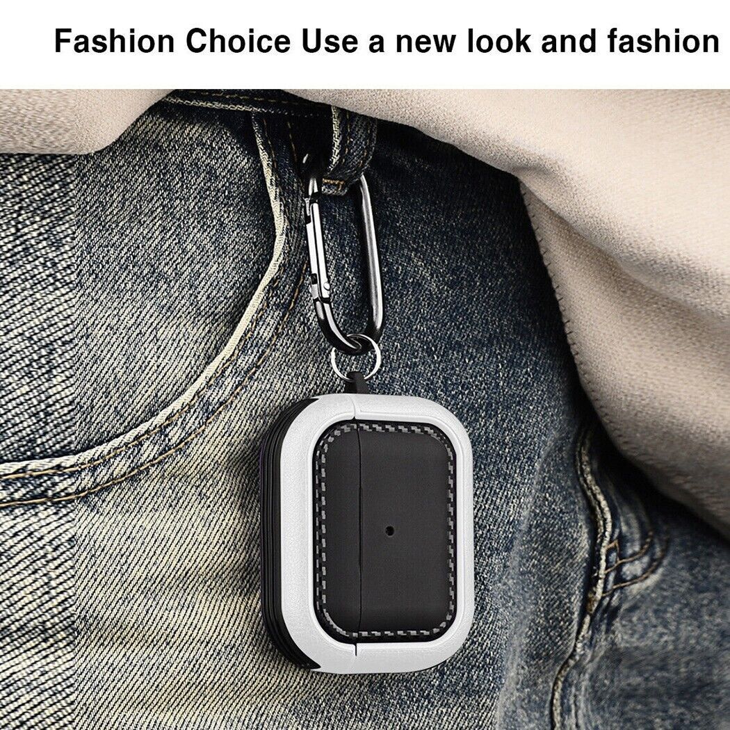 Leather Case Cover Shockproof w/ Keychain for Apple AirPods Pro 1st 2nd 3rd Gen