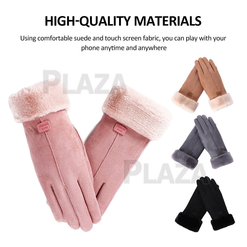 Women Winter Gloves Thermal Touch Screen Warm Windproof Soft Outdoor AU