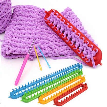Long Scarf Knitting Loom Set Knitter Board Straight Rounded Kit 4 Size DIY Tool