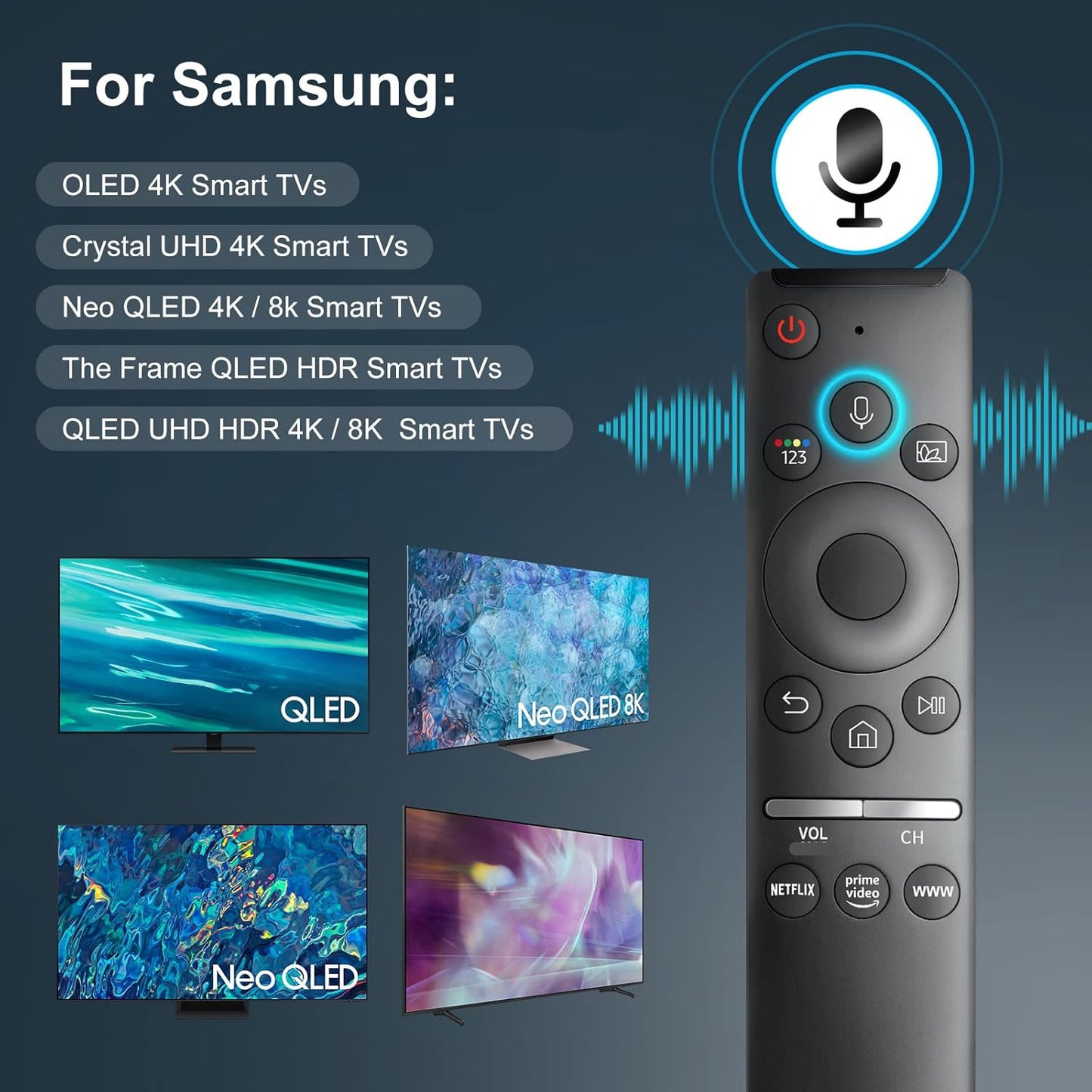 Universal Voice Remote Control For All Samsung Smart TV With Voice Function