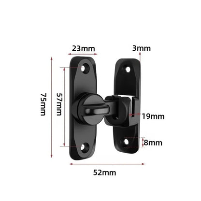 Barn Door Lock – 90/180° Adjustable Sliding Door Latch, Black Gate Lock f