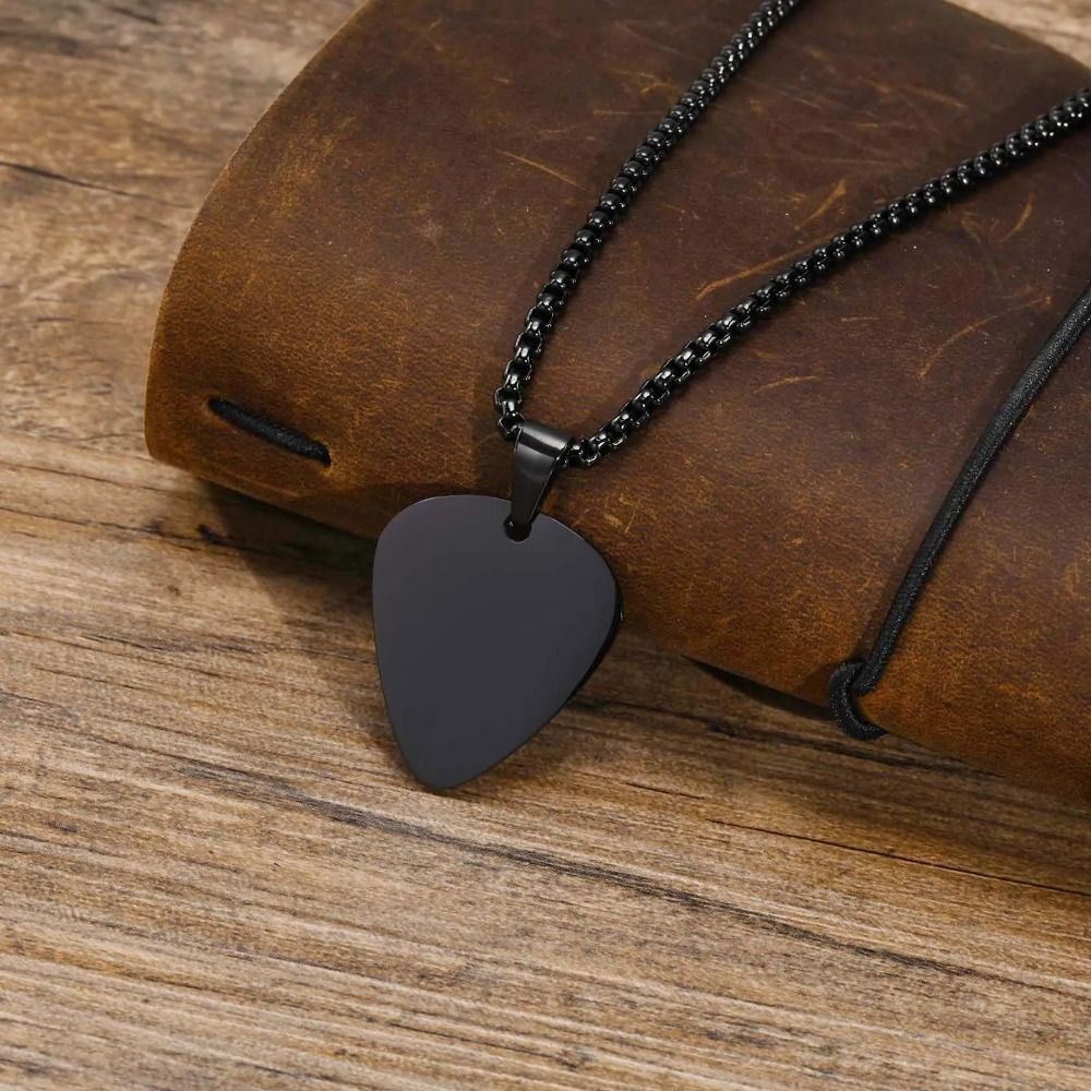 Titanium Steel Guitar Pick Necklace Guitar Pick Music-lovers Jewelry