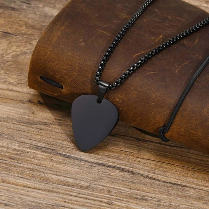 Titanium Steel Guitar Pick Necklace Guitar Pick Music-lovers Jewelry