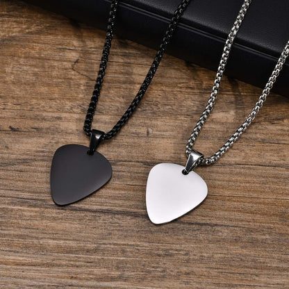 Titanium Steel Guitar Pick Necklace Guitar Pick Music-lovers Jewelry