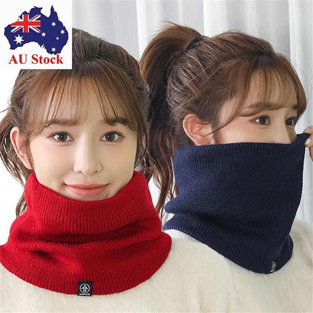 Wool Fur Neck Warmer Thickened Lining Face Mask  Skating Running