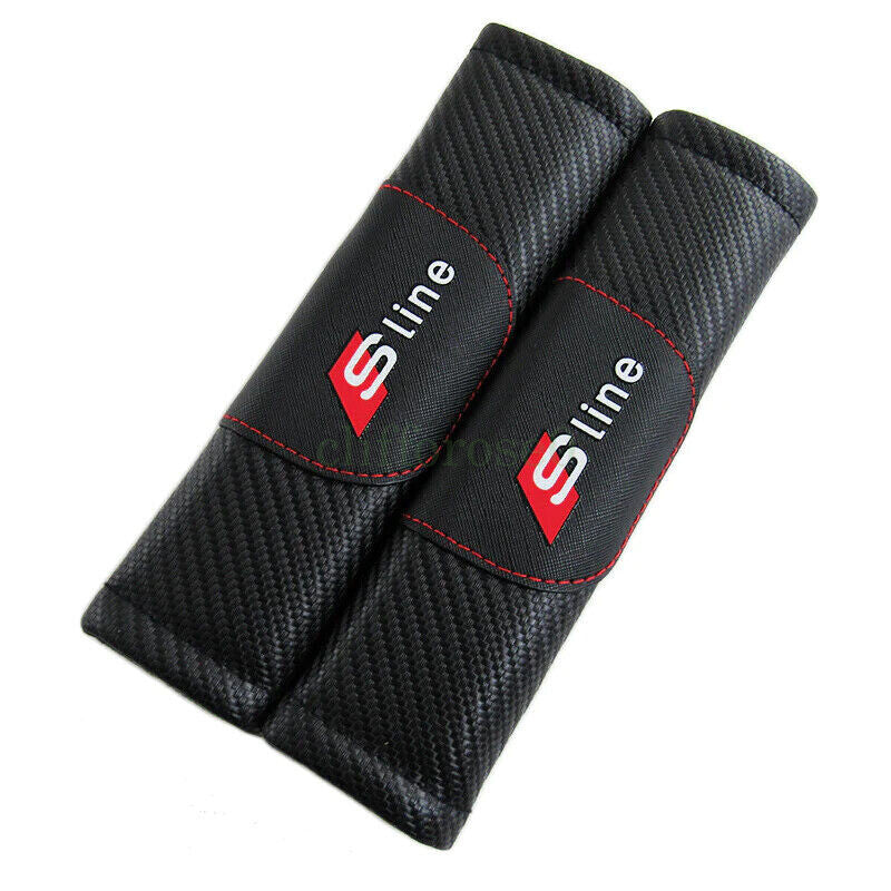 Audi S Line 2Pcs High Quality Car Seat Belt Cover Shoulder Strap Cushion Pad AU