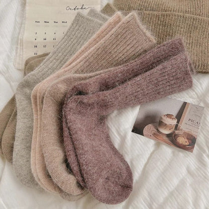 Cashmere Mid Tube Socks Thick Long Socks Winter Warm Velvet Socks  For Women