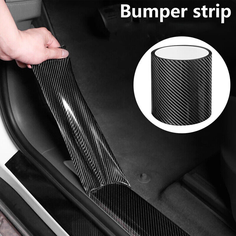 10CM*5M Carbon Fiber Car Sticker Door Sill Scuff Anti-Scratch Tape Protector Ki