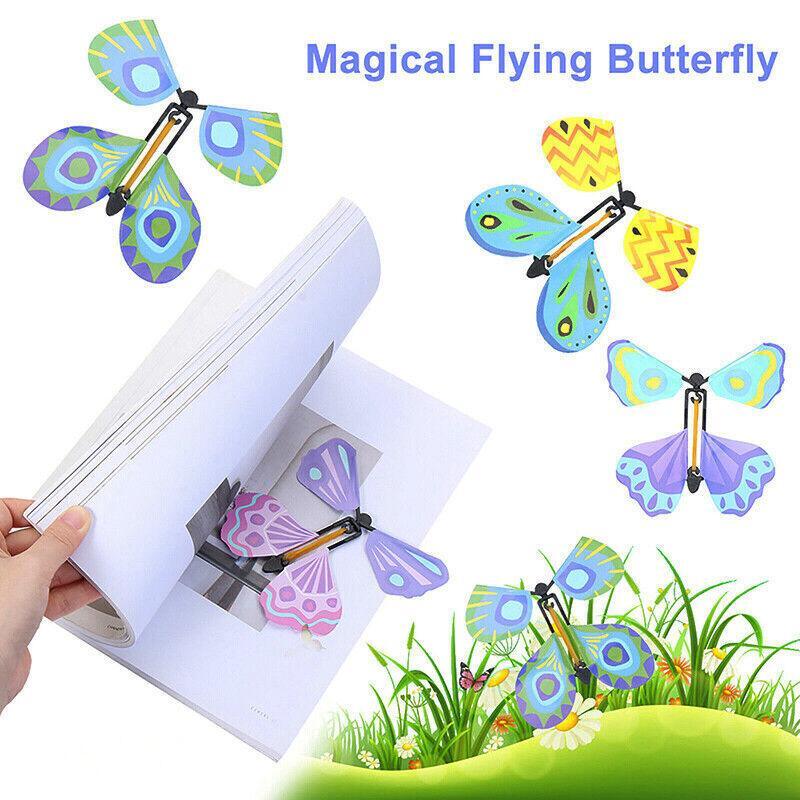 10/20/30/50/100x Magic Wind Up Flying Butterfly Surprise Birthday Greeting Gifts