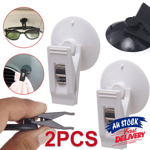 2x Car Windscreen Suction Ticket Cup Plastic Clips Holder Curtains Clip Pen Card