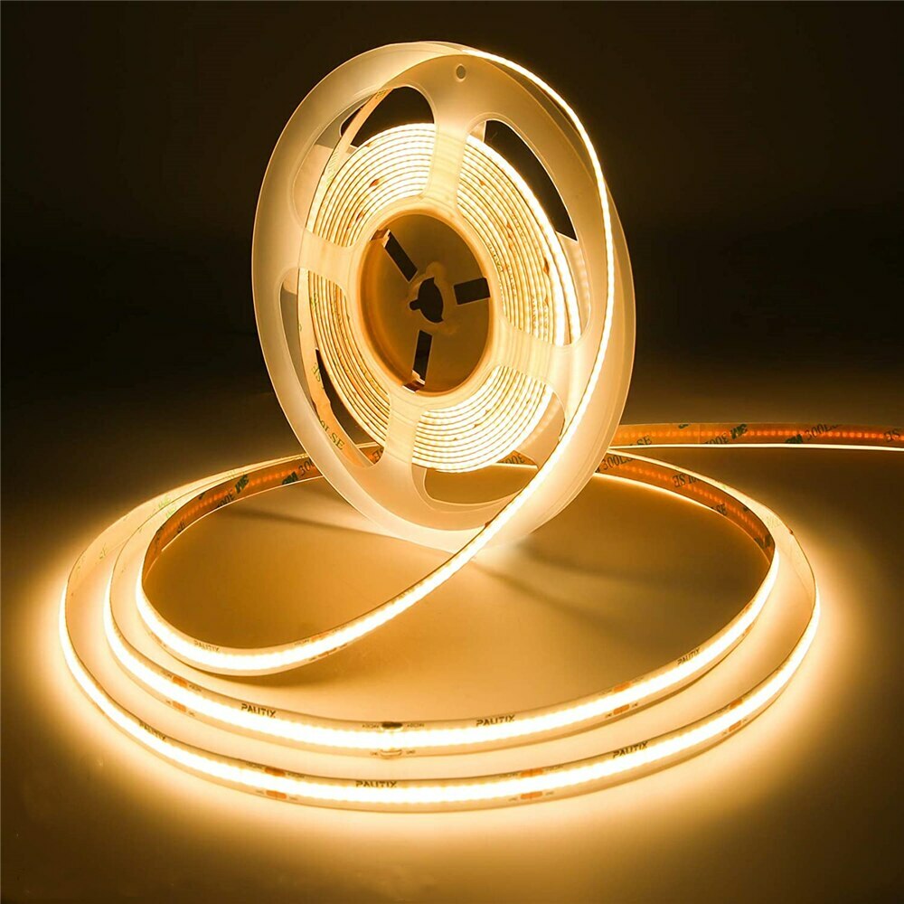 5m 12V 24V COB LED Strip 320 LED High Density Flexible COB LED Lights Home Decor
