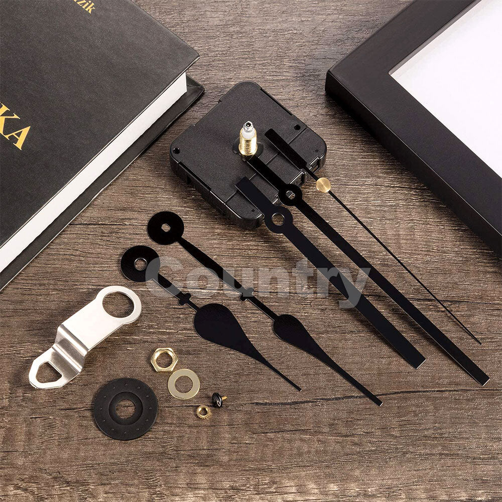 12pcs Wall Clock Quartz Movement Motor Mechanism Long Spindle Hands Repair Kit