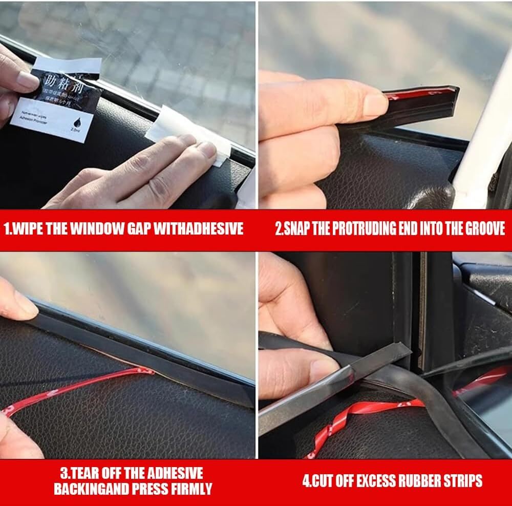 4M Compatible with Ford V Shape Car Side Window Trim Edge Mould Rubber Sealing Strip
