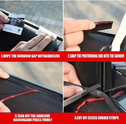 4M Compatible with Ford V Shape Car Side Window Trim Edge Mould Rubber Sealing Strip