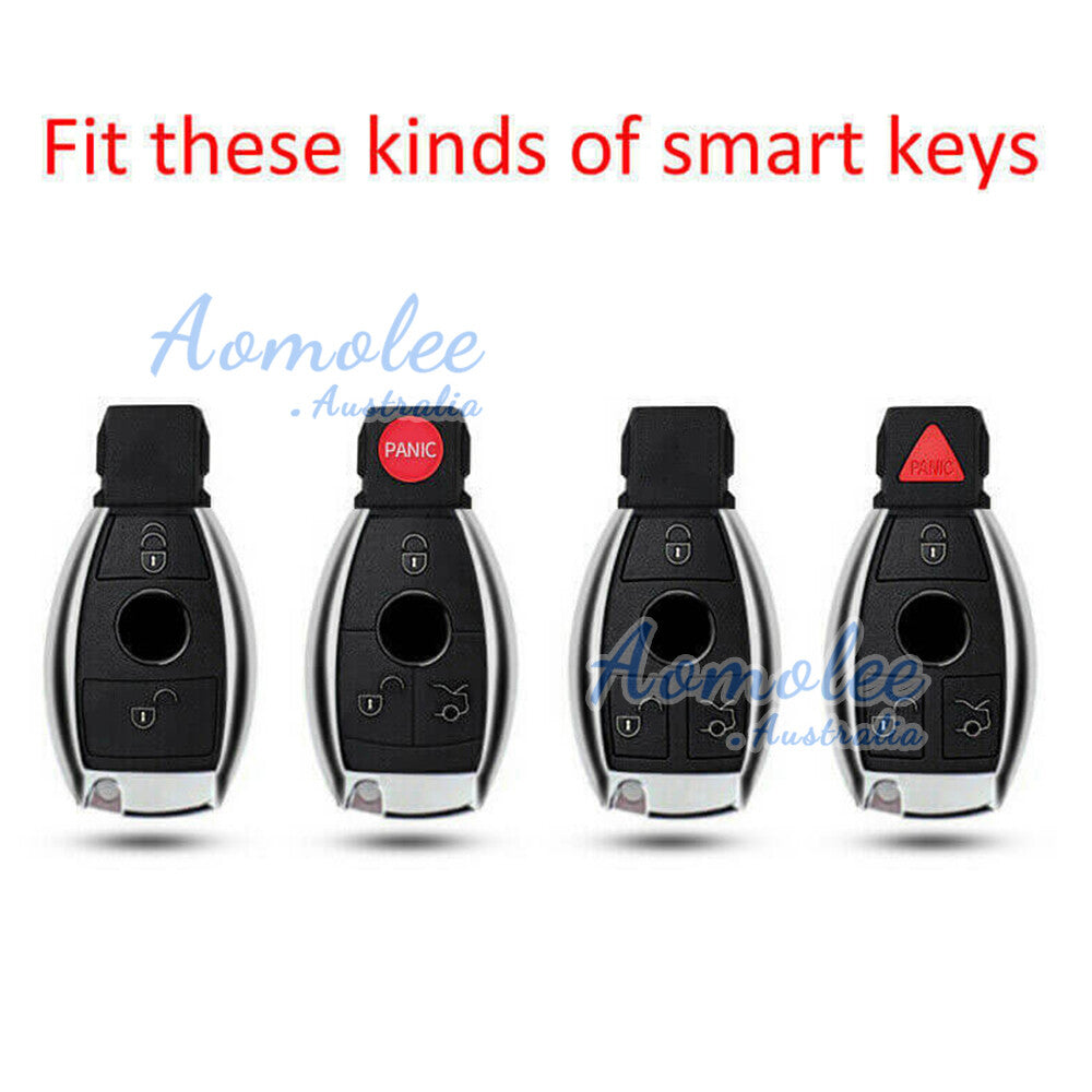 Carbon Fiber Car Key Fob Chain Cover Compatible with Mercedes Benz A/B/C/E/S/G/M/V/CLA/CLS