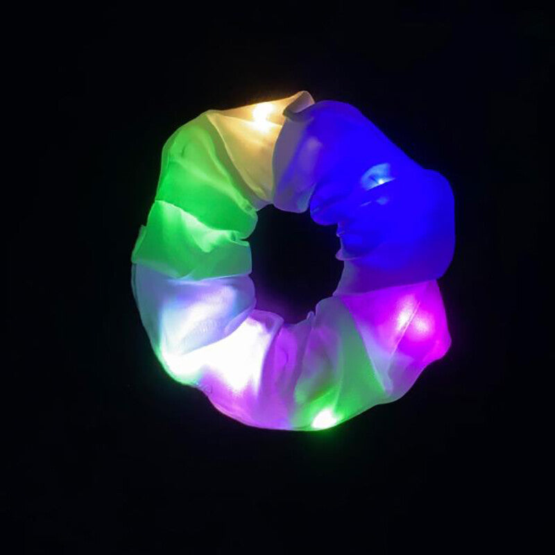 LED Light Up Hair Scrunchies Glow Ties Party Accessories Cute Teens Girls AU