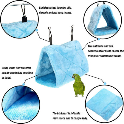 Warm Hammock Hanging Cage Bed for Parrot Budgie Parakeet Bird Hut Tent hammock