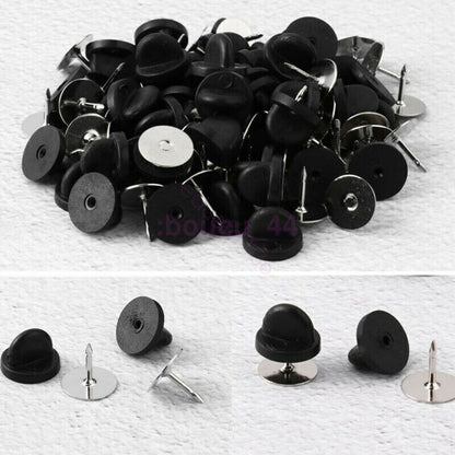 HOT 50xClutch Pins Tacks Blank Pins w/Locking Pin Backs for Lapel Tie Hat Badge