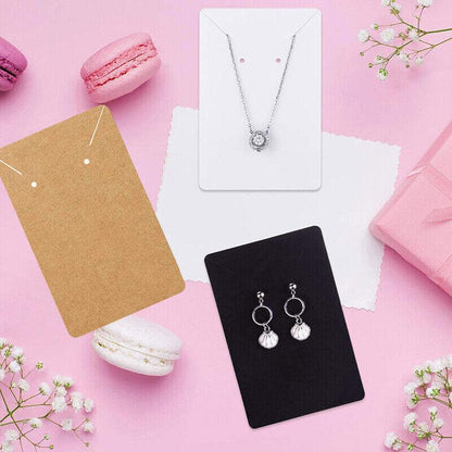 Earrings Necklace Studs Display Cards 40pcs Jewellery Paper Holders 6x9cm Set AU