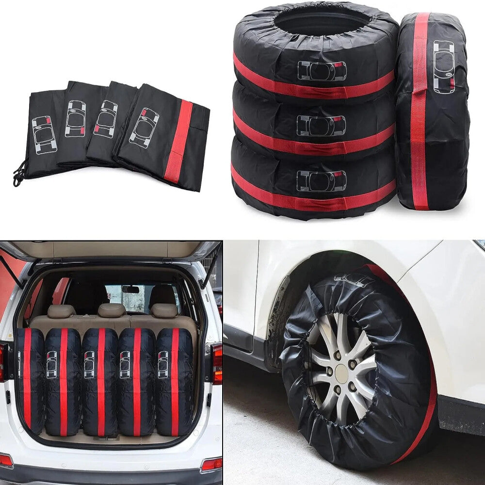 4PCS 13-23inch Car SUV Wheel Bag Tire Tyre Spare Storage Cover Tote Waterproof