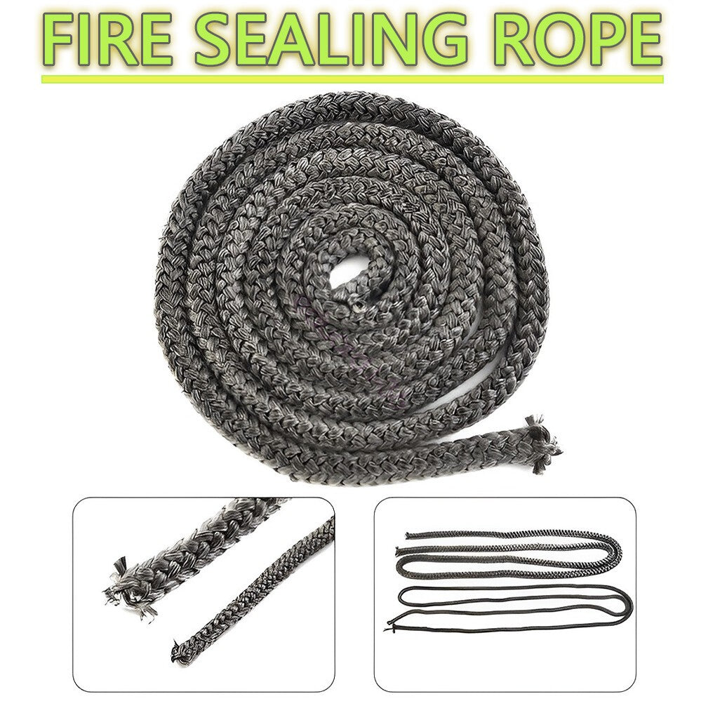 6-25MM Wood Fire Stove Heater Door Rope Seal Gasket Fiberglass Fireplace 200CM