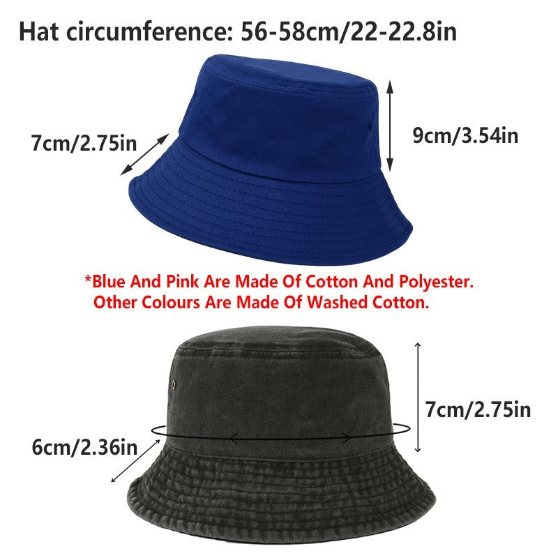 Unisex Washed Cotton Bucket Hat Outdoor Camping Fishing Sun Hat For Men Women