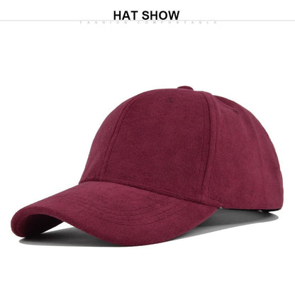 Solid Color Men Women Trucker Suede Baseball Hat Soft Dad Snapback Cap