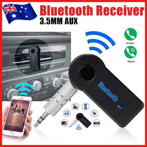 NEW 1PC WIRELESS BLUETOOTH TO AUX 3.5MM AUDIO STEREO CAR MUSIC RECEIVER AU STOCK