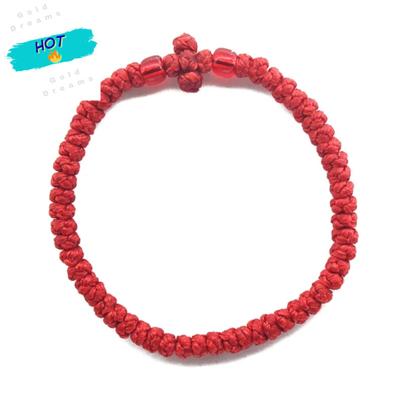 Adjustable Greek Orthodox Wristchain Christian Prayer Bracelet Handwoven Unisex