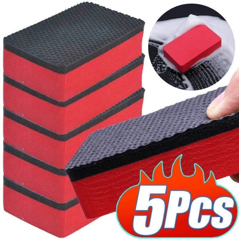 5PCS Wash Cleaner Car Magic Clay Bar Sponge Block Wax Polish Pad Cleaning Eraser