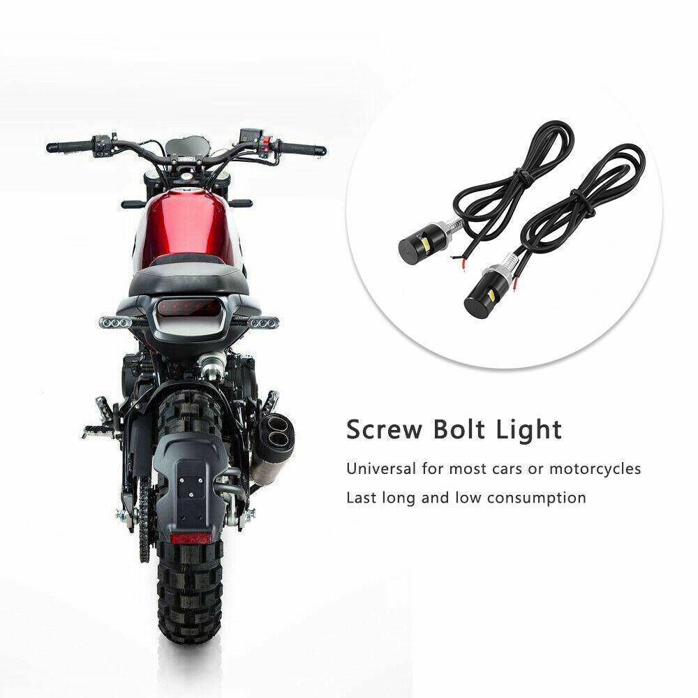 2 x LED License Number Plate Light Screw Bolt Bulbs SMD For Car Motorcycle WHITE