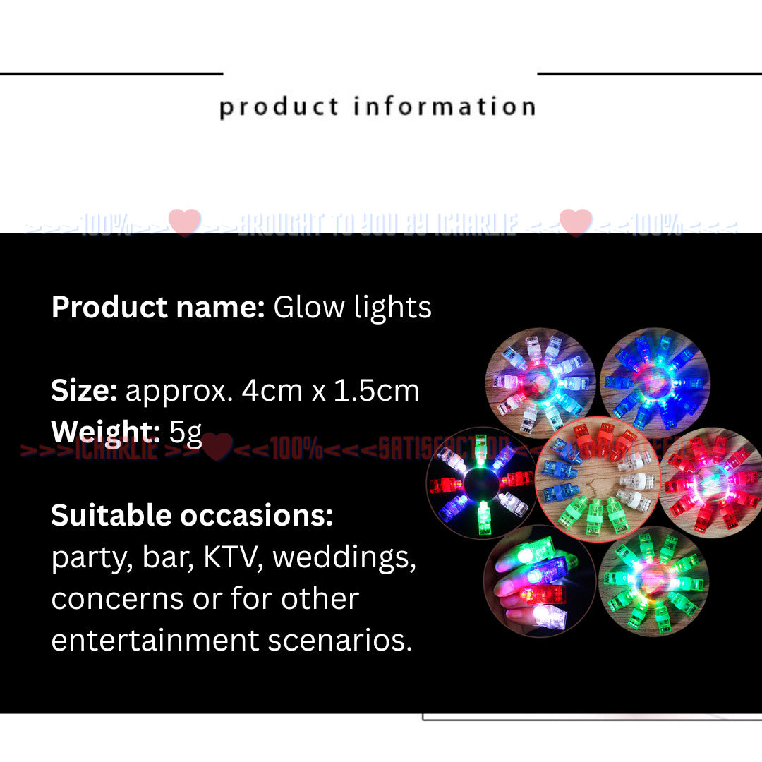 Rav Party Light Up Toys Multicolor LED Finger Lights Glow in the Dark Party Band