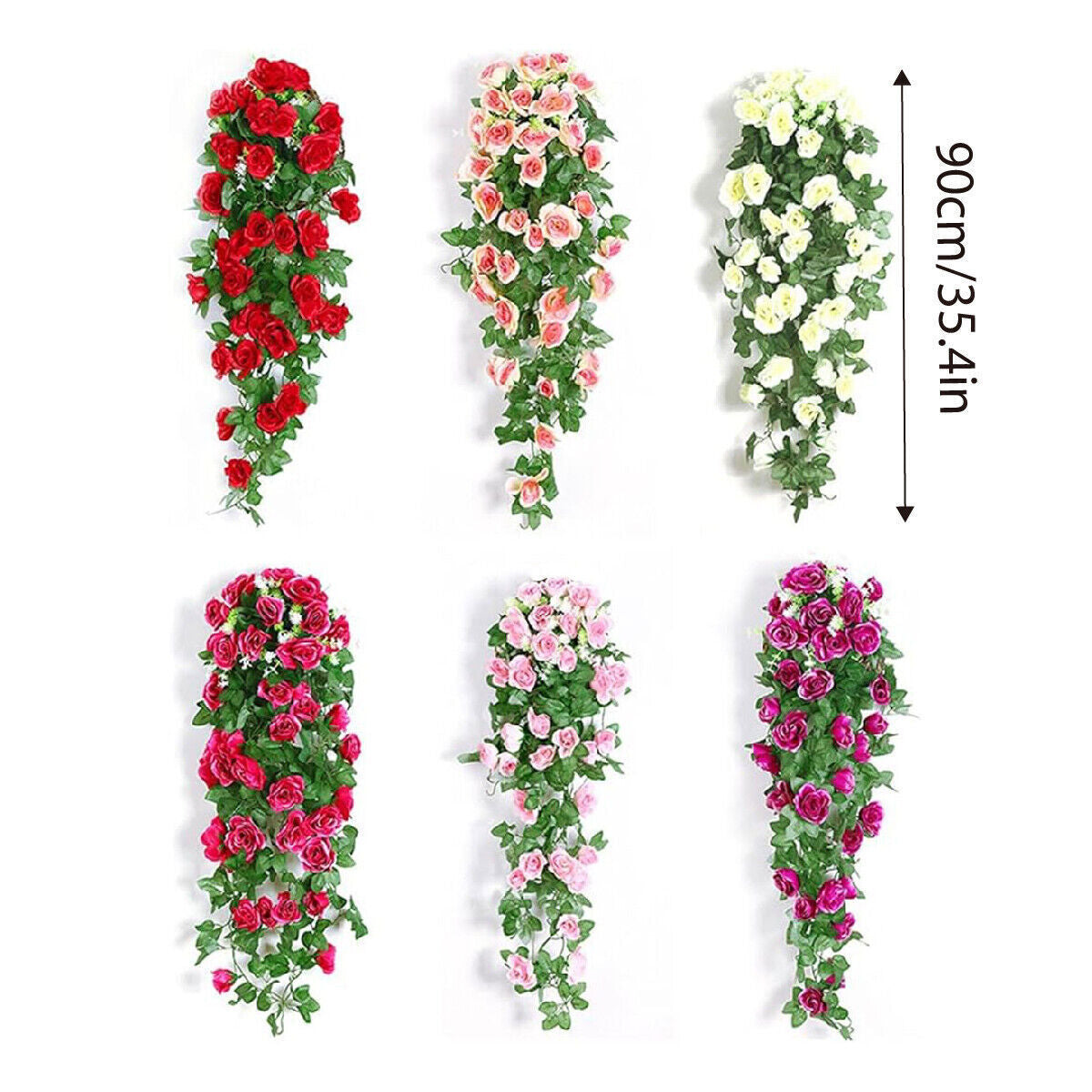 Artificial Rose Flower Garland Hanging Vine Fake Home Wall Wedding Decor AU Pack