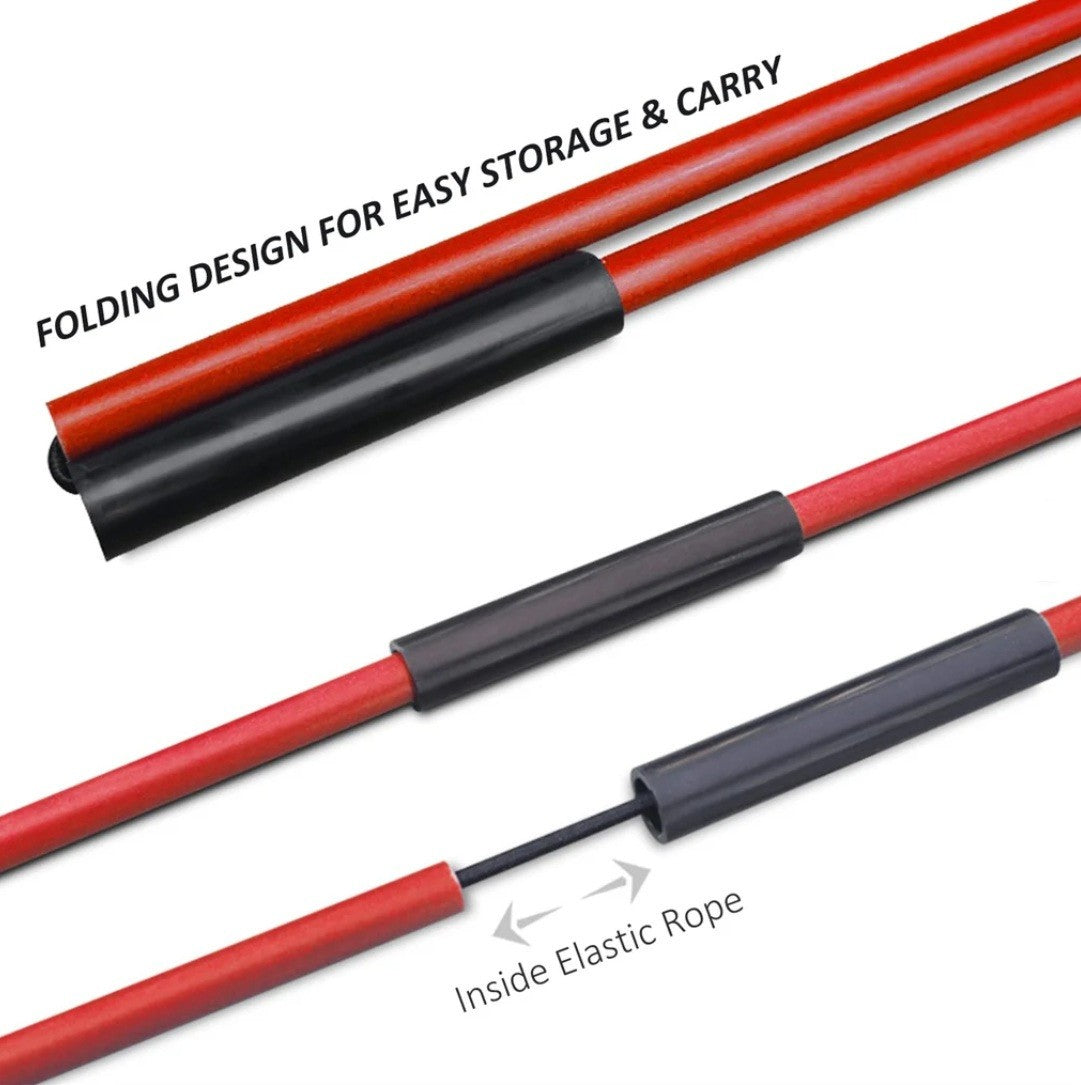 2 x 123cm - Golf Alignment Sticks Golf Training Collapsible Golf Practice Rods