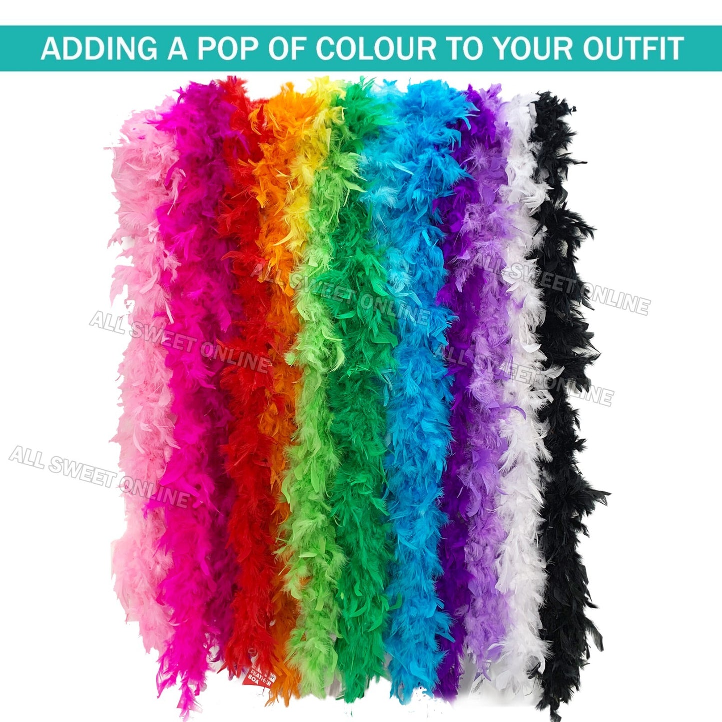 100% Genuine Feather Boa 2M Party Scarf Dress Up Costume Wedding Decor DIY Craft