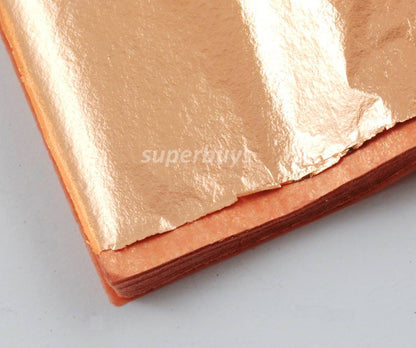 100pc Genuine Copper Metal Leaf Sheet 14cm Leaves Gilded Gilding Decorate Foil