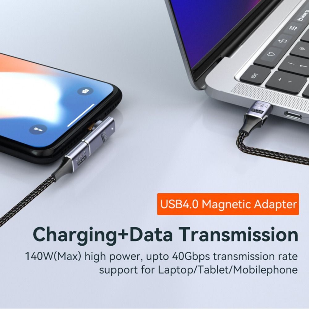 Tablet OTG Adapter Data Transfer 140W 40Gbps Magnetic Type-C Converter USB 4.0