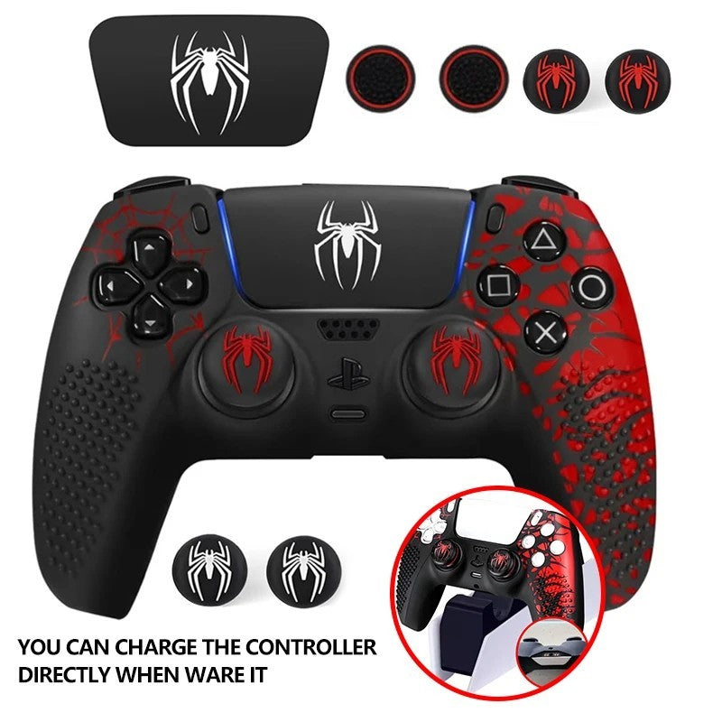 Anti-Slip Silicone Cover Skin Compatible For PS5 Controller with Thumb Grip Cap