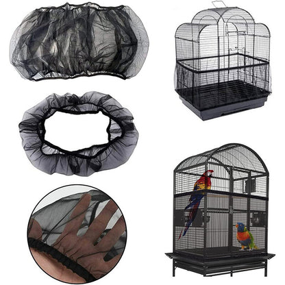 Pet Bird Cage Seed Catcher Guard Skirt Mesh Nylon Cover S/M/L Secure Skirt Mesh