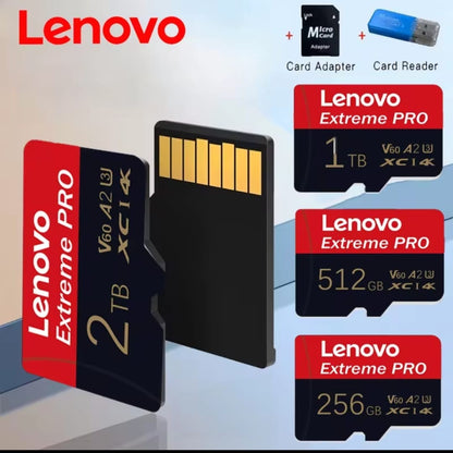 Lenovo 2TB High-Speed Micro TF/SD Card 1TB Cards Class 10 Memory Card Waterproof