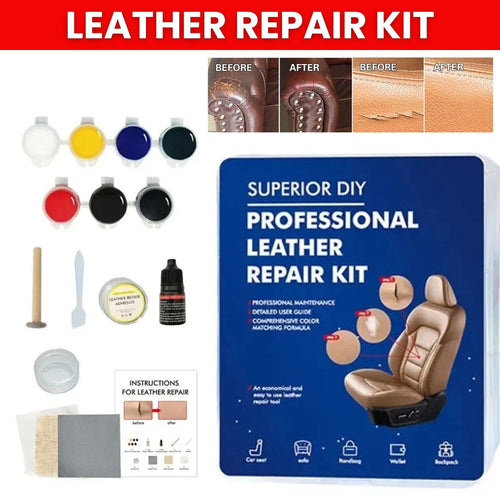 Advanced Leather Repair Gel Kit Filler Restore Car Seat Sofa Scratch Rips Holes – Compatible with Seat