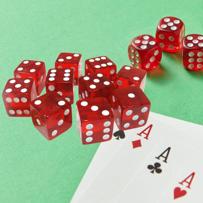 10Pcs Acrylic Red Dice 19mm 6 Sided Dice Table Games Casino Dice  Party