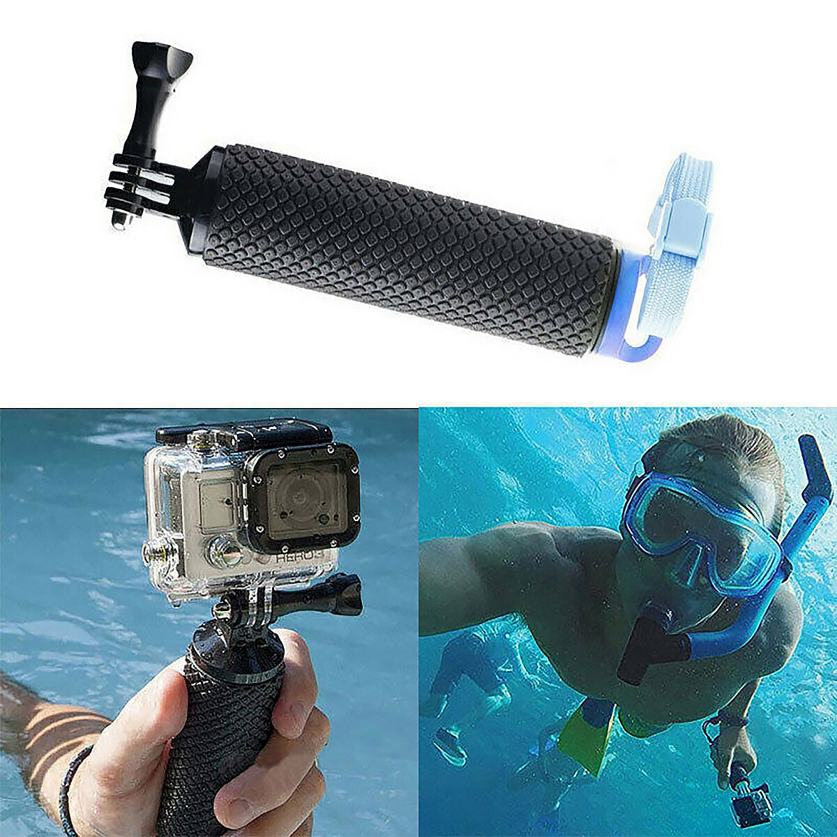 Waterproof Floating Hand Grip Handle Compatible with GoPro Hero 10 9 8 7 Action Camera Mount