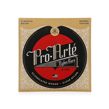 D'Addario EJ45/49 Pro-Arte Black Nylon Classical Guitar Strings, Normal Tension