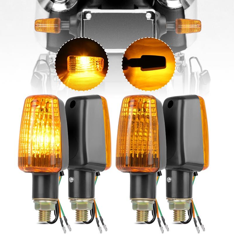 4X Universal Motorcycle Turn Signal Light Indicator Blinker Amber Bulb Lamp 10MM