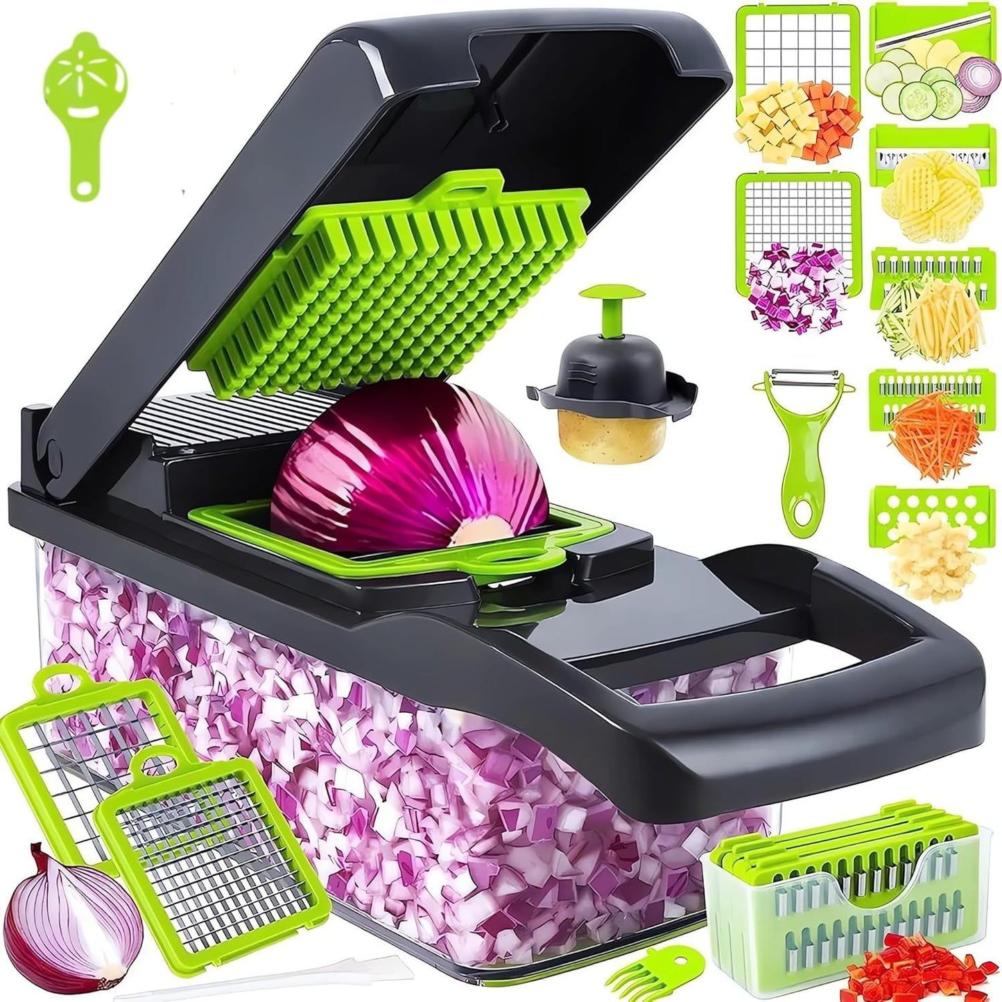 Multifunctional Vegetable Chopper Handle Food Grate Food Chopper Vegetable Slicer Dicer Cut 14/16 in 1 Kitchen Items Cocina